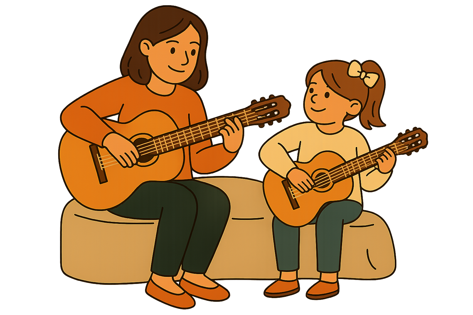 Barn som spelar gitarr