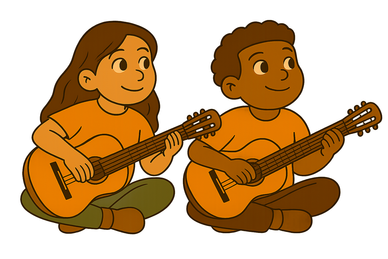 Barn som spelar gitarr